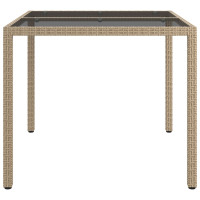 Produktbild för Trädgårdsbord Beige 90 x 90 x 75 cm konstrotting