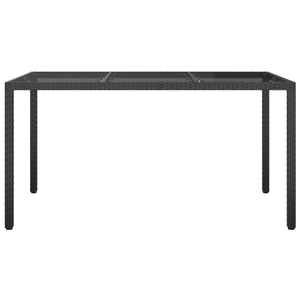 Produktbild för Trädgårdsbord Svart 150 x 90 x 75 cm konstrotting