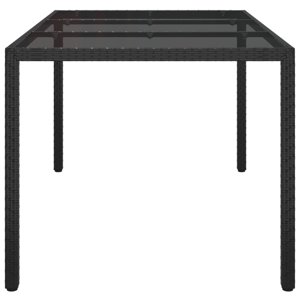 Produktbild för Trädgårdsbord Svart 150 x 90 x 75 cm konstrotting