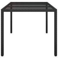 Produktbild för Trädgårdsbord Svart 150 x 90 x 75 cm konstrotting