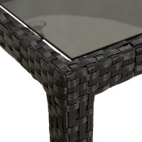 Produktbild för Trädgårdsbord Svart 150 x 90 x 75 cm konstrotting