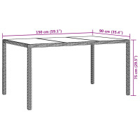 Produktbild för Trädgårdsbord Svart 150 x 90 x 75 cm konstrotting