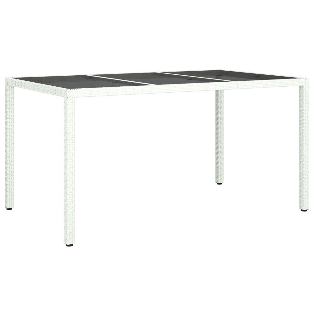 Produktbild för Trädgårdsbord Vit 150 x 90 x 75 cm konstrotting