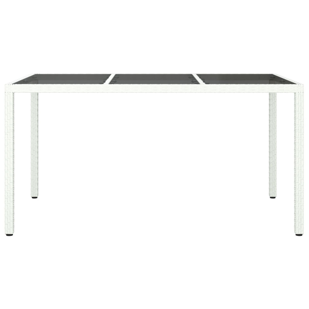 Produktbild för Trädgårdsbord Vit 150 x 90 x 75 cm konstrotting