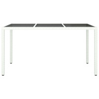 Produktbild för Trädgårdsbord Vit 150 x 90 x 75 cm konstrotting