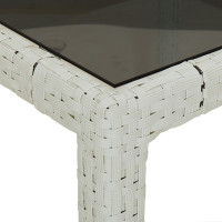 Produktbild för Trädgårdsbord Vit 150 x 90 x 75 cm konstrotting