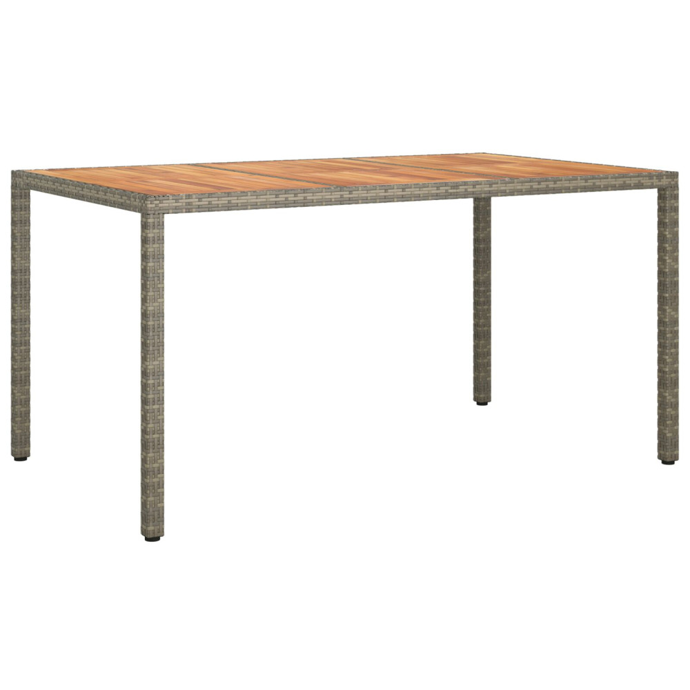 Produktbild för Trädgårdsbord Grå 150 x 90 x 75 cm konstrotting