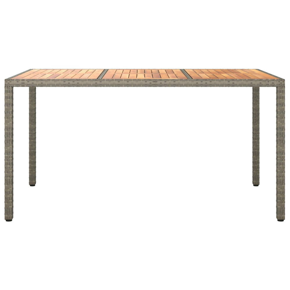Produktbild för Trädgårdsbord Grå 150 x 90 x 75 cm konstrotting
