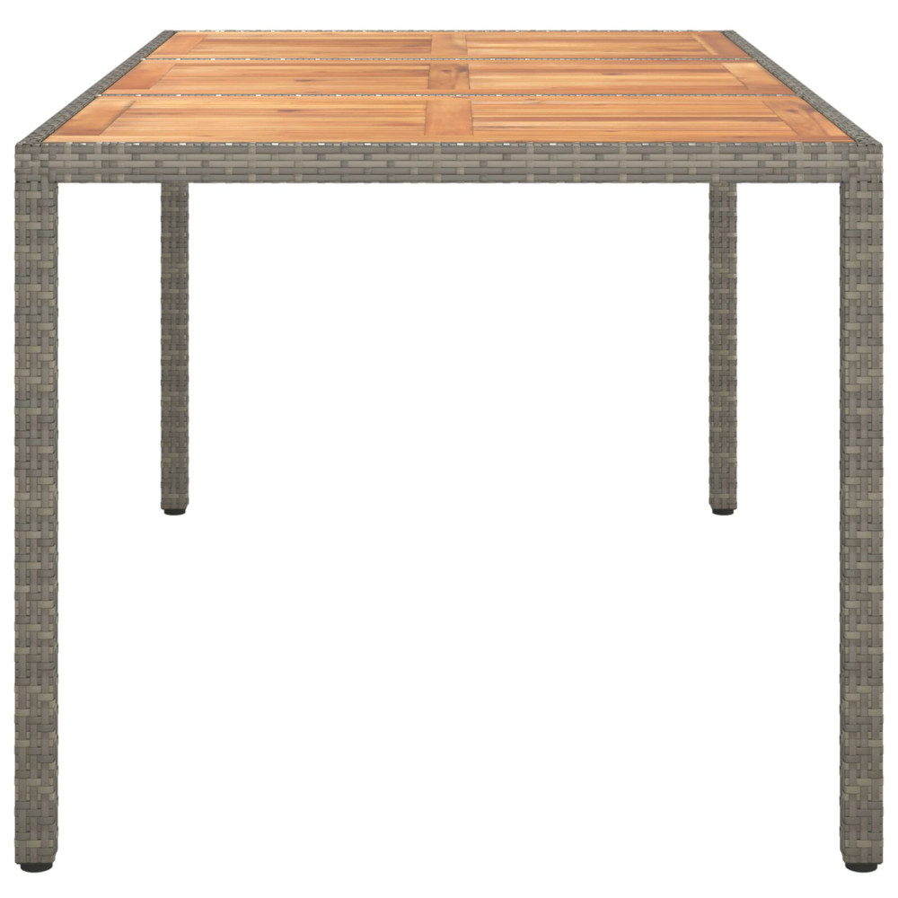 Produktbild för Trädgårdsbord Grå 150 x 90 x 75 cm konstrotting