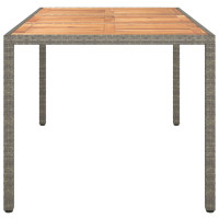 Produktbild för Trädgårdsbord Grå 150 x 90 x 75 cm konstrotting