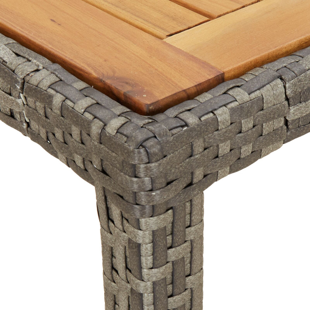 Produktbild för Trädgårdsbord Grå 150 x 90 x 75 cm konstrotting