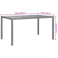 Produktbild för Trädgårdsbord Grå 150 x 90 x 75 cm konstrotting
