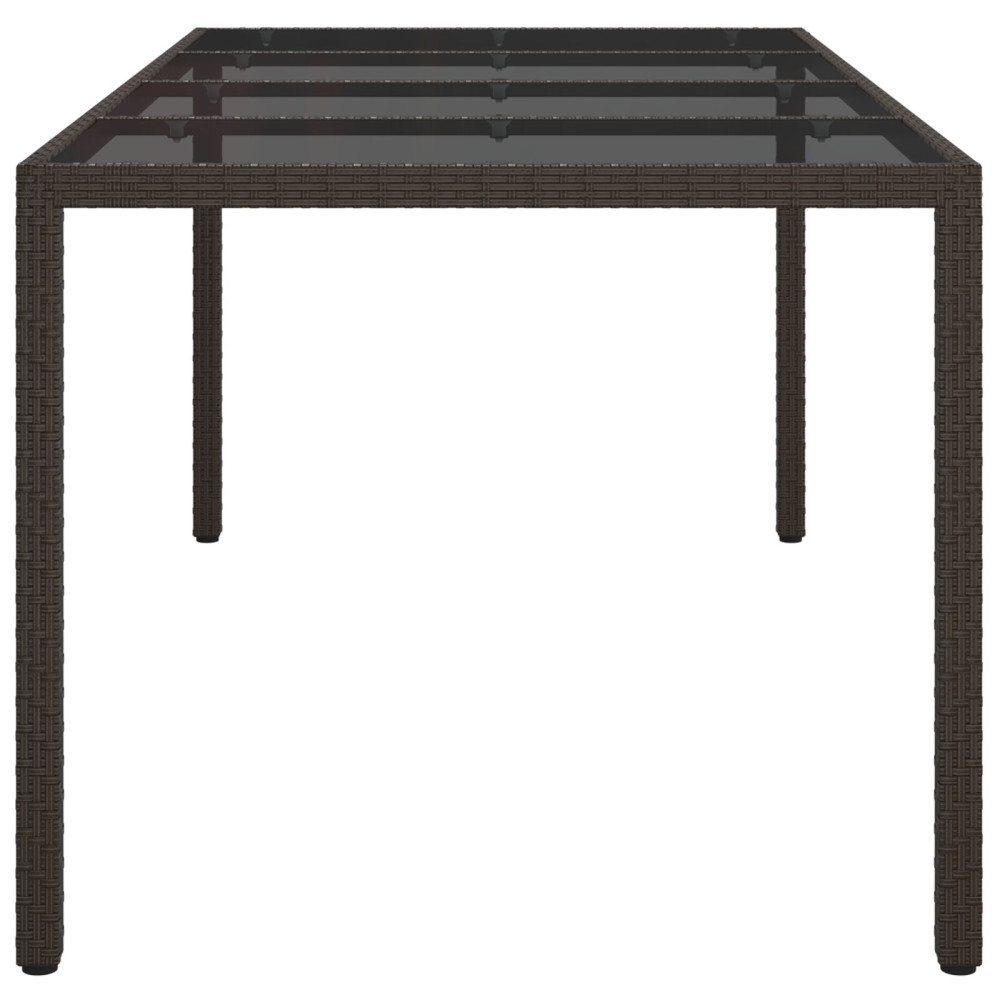 Produktbild för Trädgårdsbord Brun 190 x 90 x 75 cm konstrotting