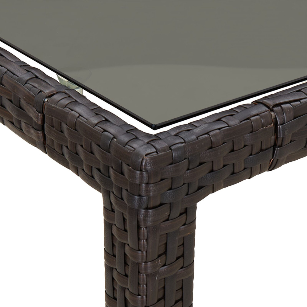 Produktbild för Trädgårdsbord Brun 190 x 90 x 75 cm konstrotting