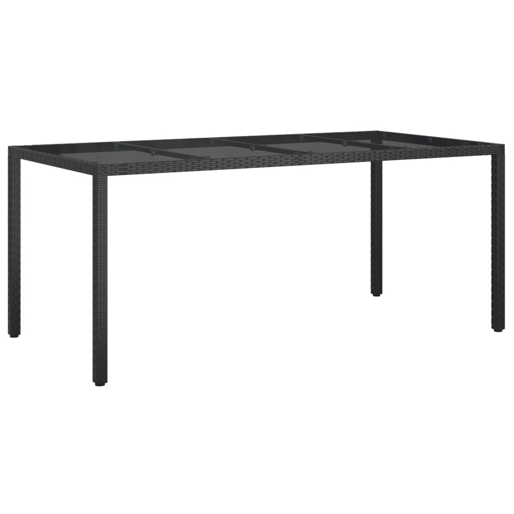 Produktbild för Trädgårdsbord Svart 190 x 90 x 75 cm konstrotting