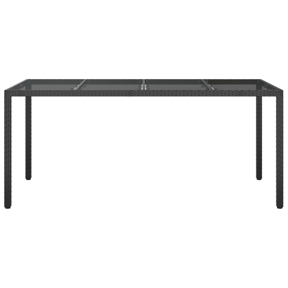 Produktbild för Trädgårdsbord Svart 190 x 90 x 75 cm konstrotting