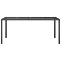 Produktbild för Trädgårdsbord Svart 190 x 90 x 75 cm konstrotting