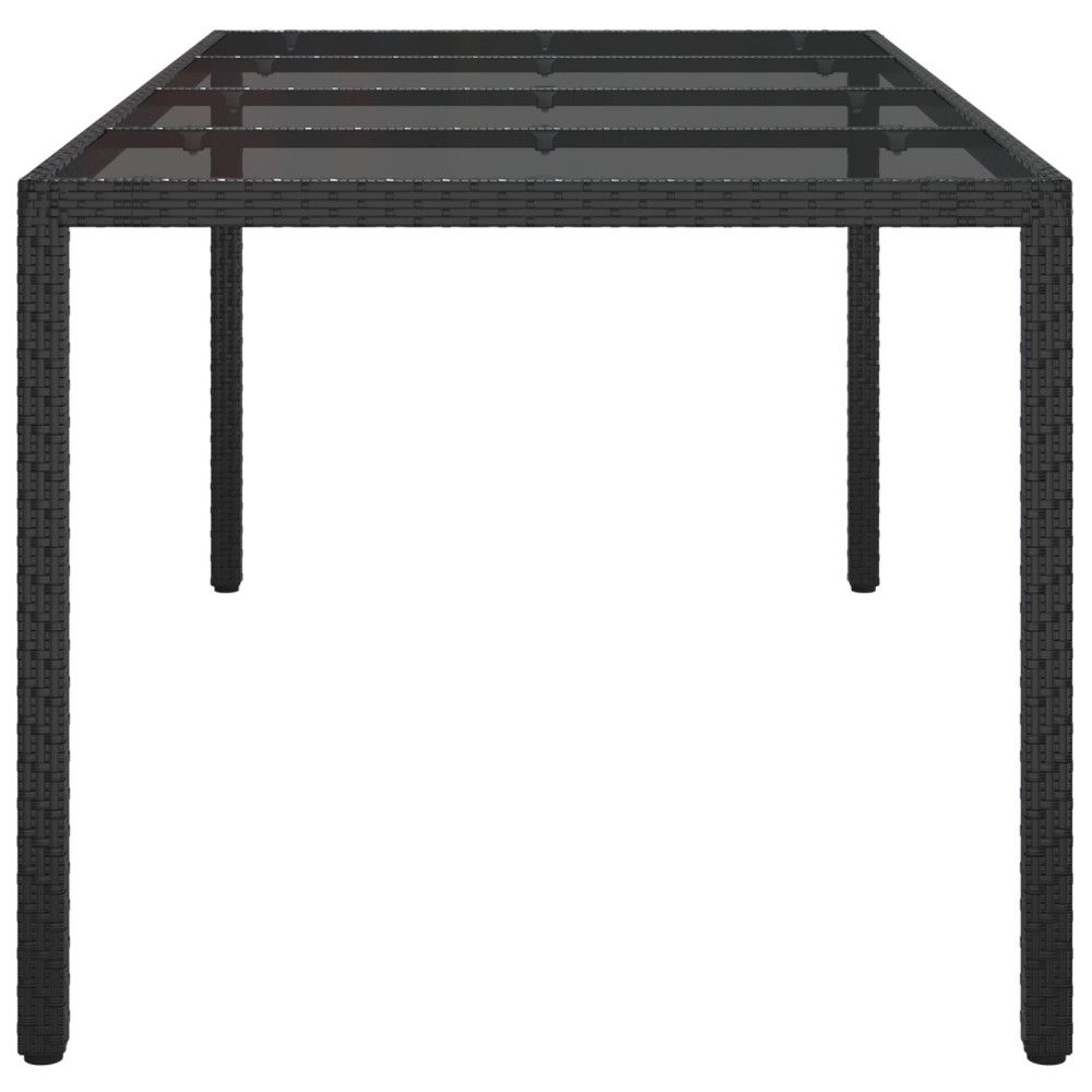 Produktbild för Trädgårdsbord Svart 190 x 90 x 75 cm konstrotting