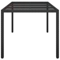 Produktbild för Trädgårdsbord Svart 190 x 90 x 75 cm konstrotting