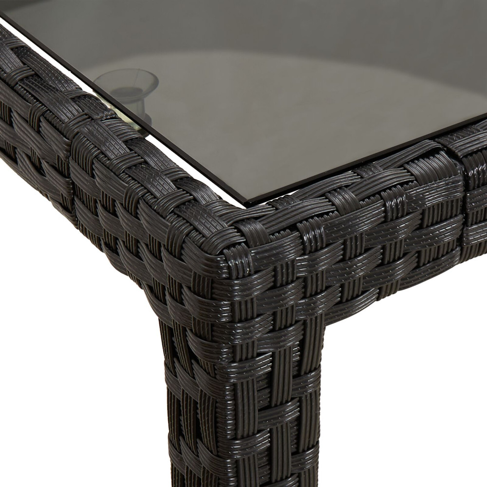Produktbild för Trädgårdsbord Svart 190 x 90 x 75 cm konstrotting