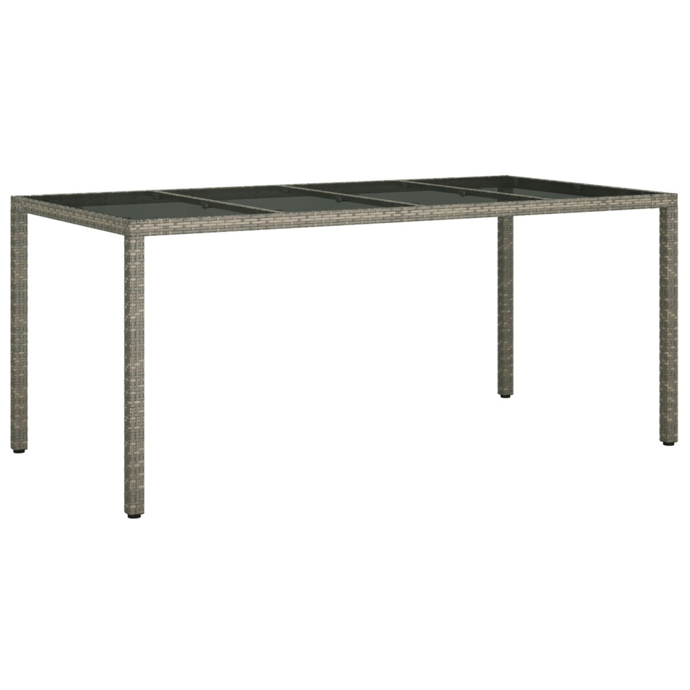 Produktbild för Trädgårdsbord Grå 190 x 90 x 75 cm konstrotting