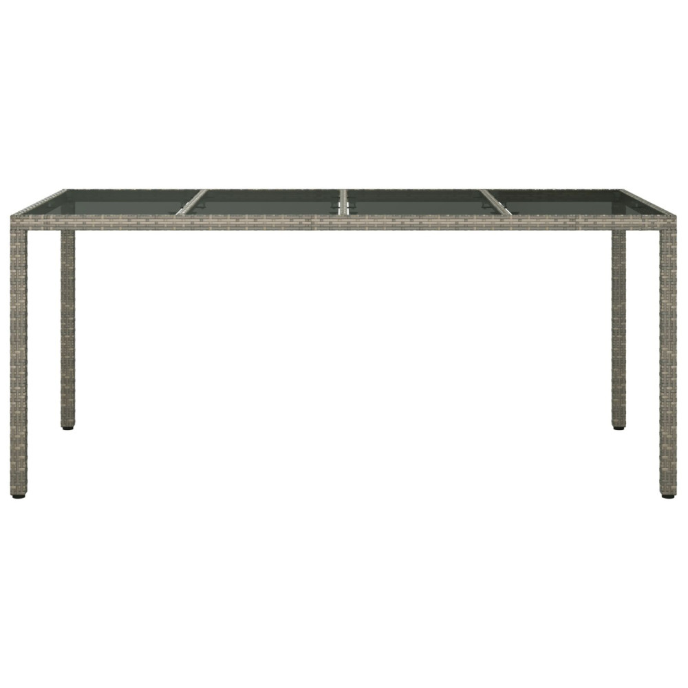 Produktbild för Trädgårdsbord Grå 190 x 90 x 75 cm konstrotting