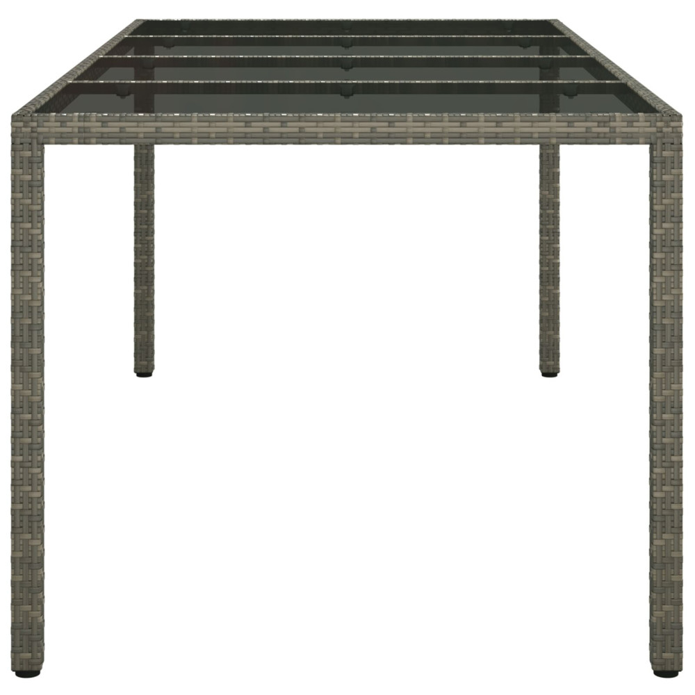 Produktbild för Trädgårdsbord Grå 190 x 90 x 75 cm konstrotting