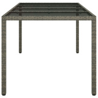 Produktbild för Trädgårdsbord Grå 190 x 90 x 75 cm konstrotting