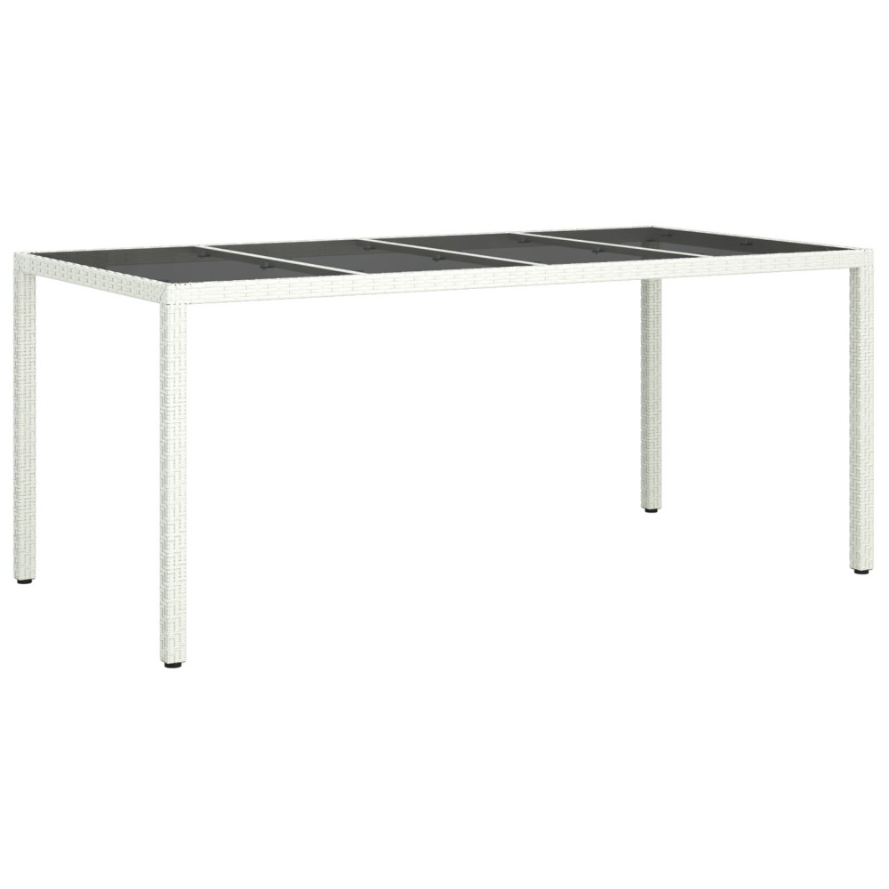 Produktbild för Trädgårdsbord Vit 190 x 90 x 75 cm konstrotting
