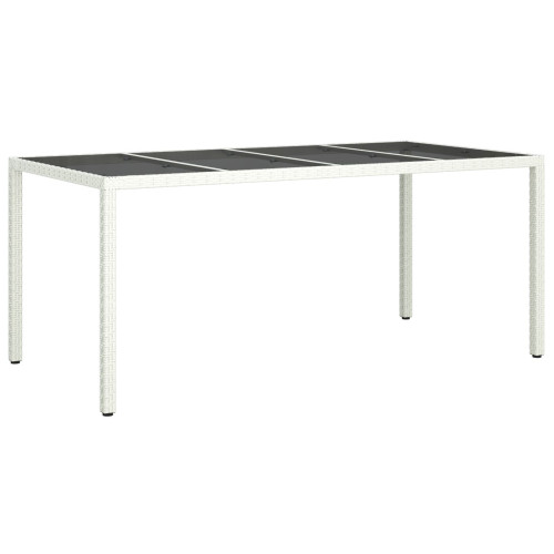vidaXL Trädgårdsbord Vit 190 x 90 x 75 cm konstrotting