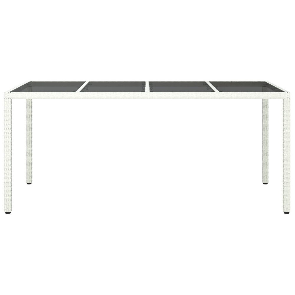 Produktbild för Trädgårdsbord Vit 190 x 90 x 75 cm konstrotting