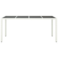 Produktbild för Trädgårdsbord Vit 190 x 90 x 75 cm konstrotting