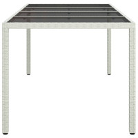 Produktbild för Trädgårdsbord Vit 190 x 90 x 75 cm konstrotting