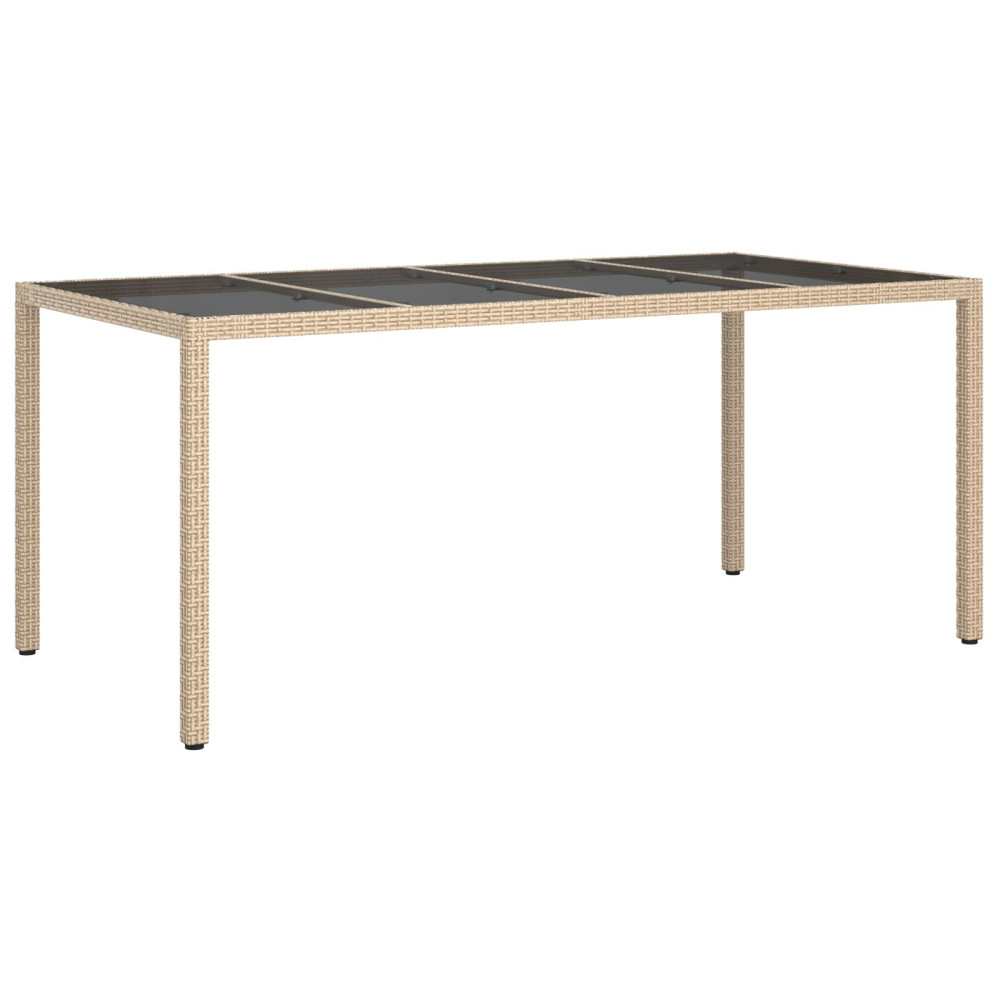 Produktbild för Trädgårdsbord Beige 190 x 90 x 75 cm konstrotting