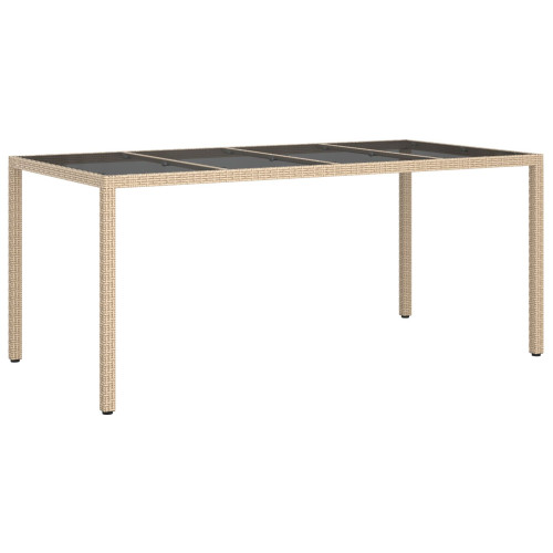 vidaXL Trädgårdsbord Beige 190 x 90 x 75 cm konstrotting