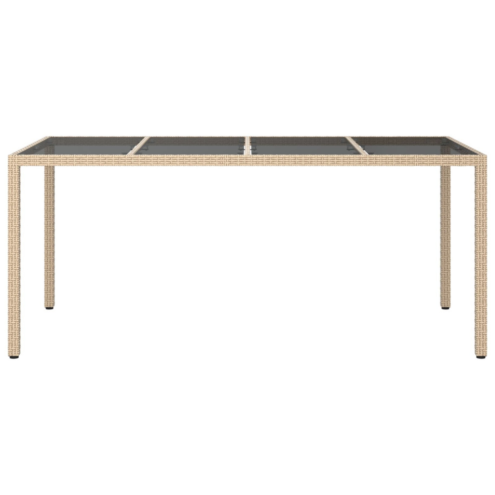 Produktbild för Trädgårdsbord Beige 190 x 90 x 75 cm konstrotting