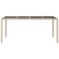Produktbild för Trädgårdsbord Beige 190 x 90 x 75 cm konstrotting