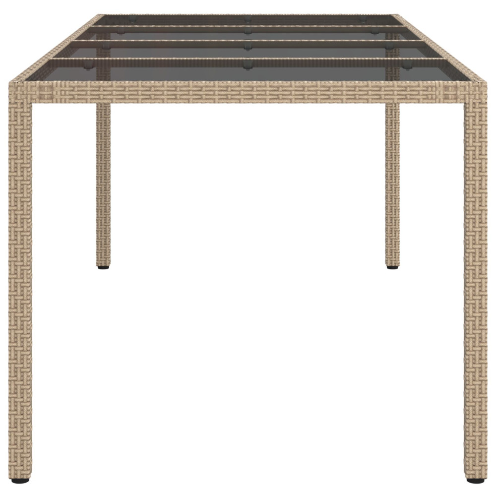 Produktbild för Trädgårdsbord Beige 190 x 90 x 75 cm konstrotting