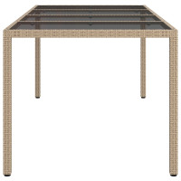 Produktbild för Trädgårdsbord Beige 190 x 90 x 75 cm konstrotting