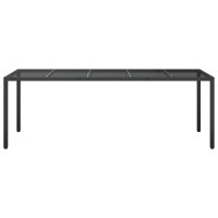 Produktbild för Trädgårdsbord Ren Svart 250 x 100 x 75 cm konstrotting