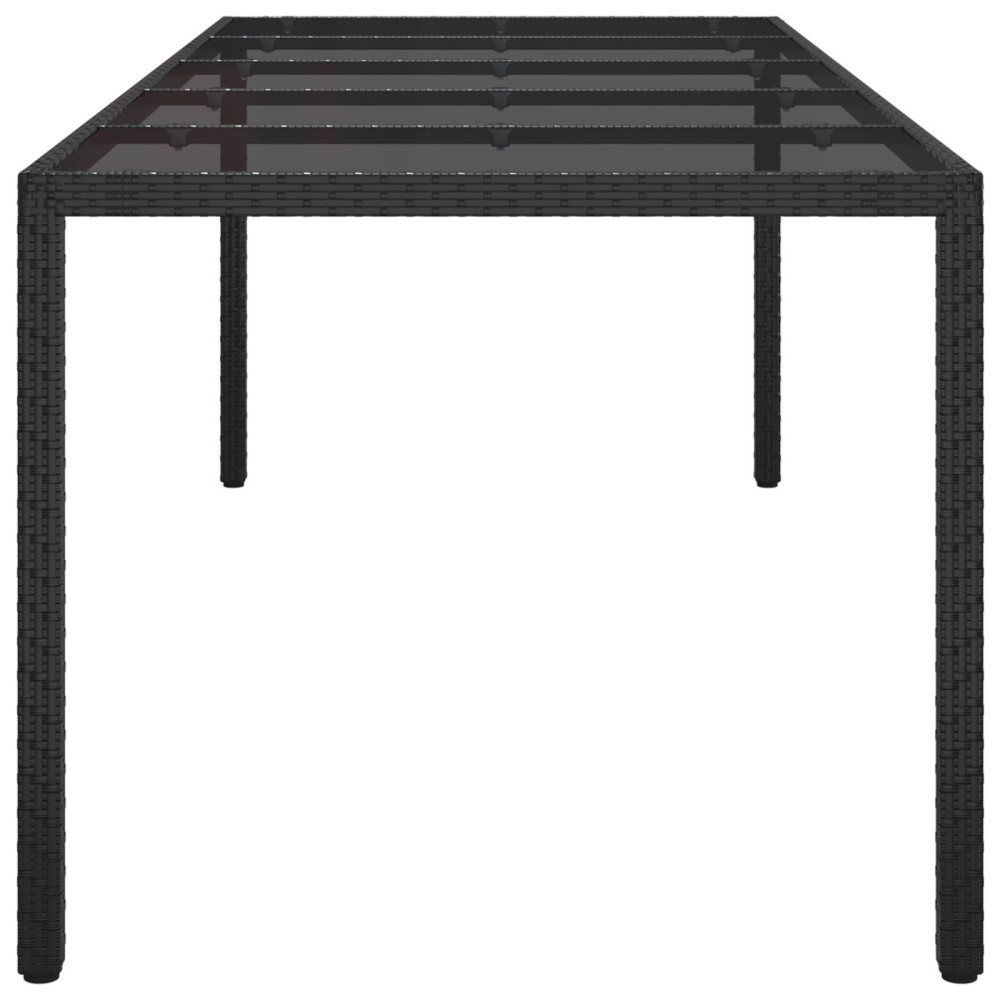 Produktbild för Trädgårdsbord Ren Svart 250 x 100 x 75 cm konstrotting
