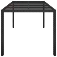 Produktbild för Trädgårdsbord Ren Svart 250 x 100 x 75 cm konstrotting