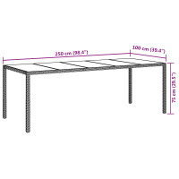 Produktbild för Trädgårdsbord Ren Svart 250 x 100 x 75 cm konstrotting