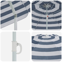 Produktbild för Trädgårdsparasol 240 cm 170T polyester Blå och Vit