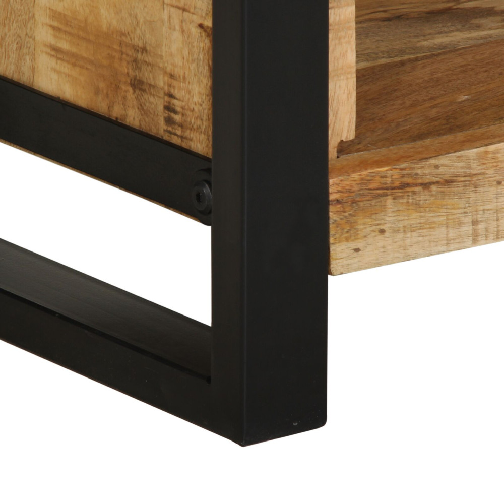 Produktbild för Nattduksbord med hylla Brun 40 x 30 x 80 cm Massivt Mangoträ