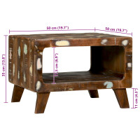 Produktbild för Kaffeebord Flerfärgsdesign 50 x 50 x 35 cm Solid återvunnen trä