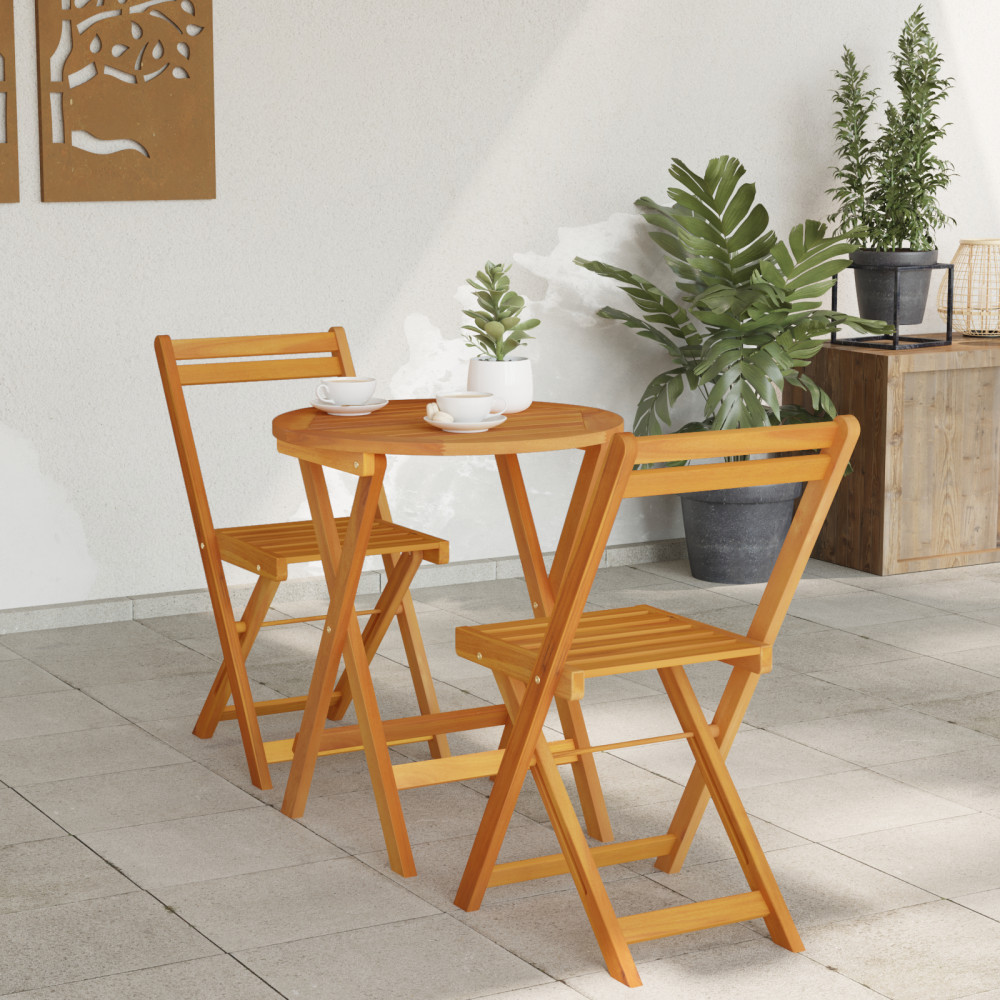 Produktbild för Trädgårdsmöbelset med kudde 3 pcs Olivenatur Massivt Akaciaträ