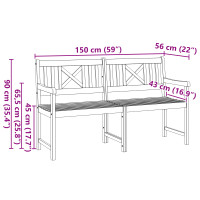 Produktbild för Utomhusbänk Naturlig 150 x 56 x 90 cm Massivt Akaciaträ