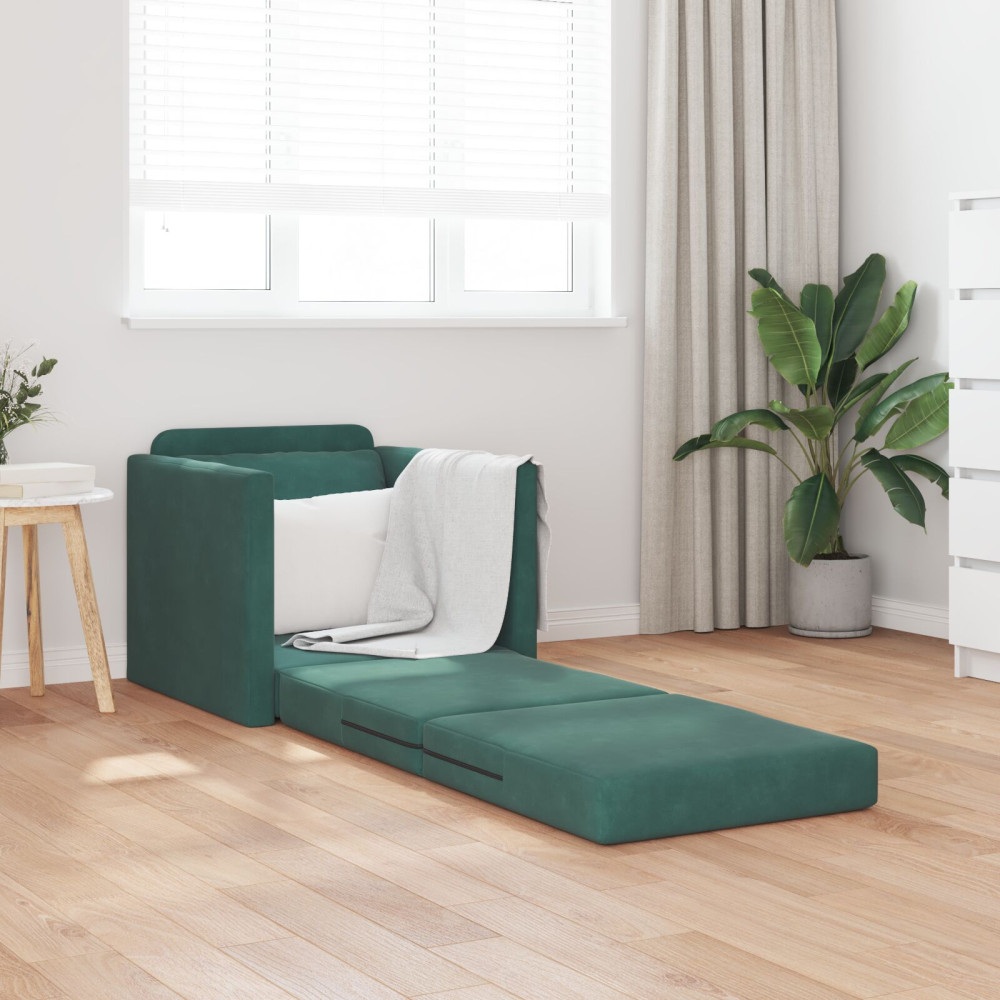 Produktbild för Soffsäng Mörkgrön 74 x 77 x 81 cm Sammet