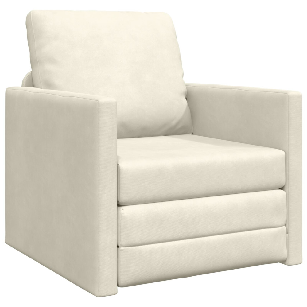 Produktbild för Soffsäng Kräm 74 x 77 x 81 cm Sammet
